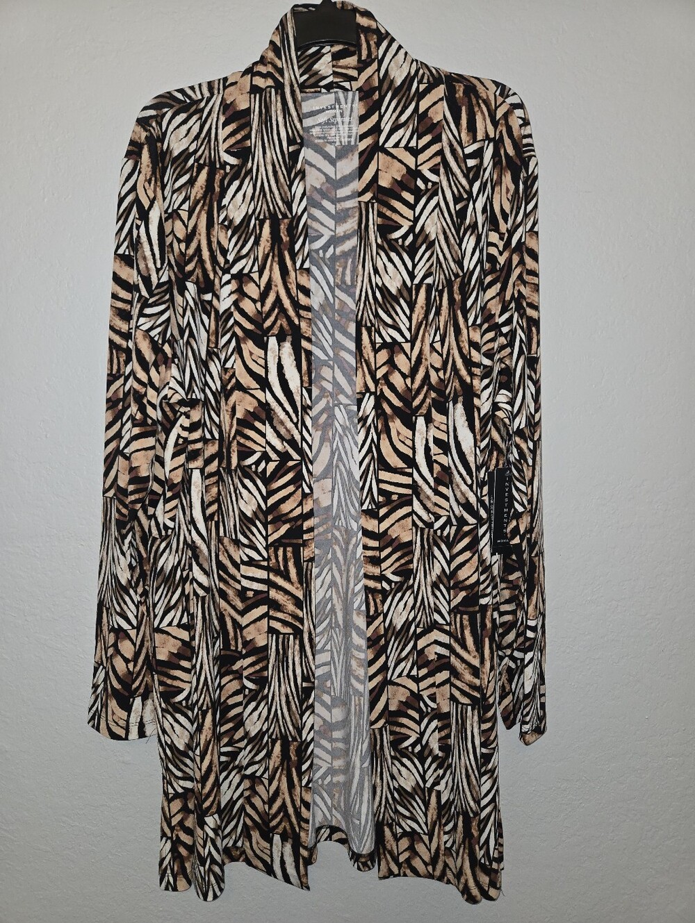 Investments Soft Separates Animal Print Open Front Cardigan, NWT - Picture 2 of 3